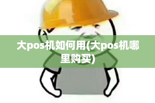 大pos机如何用(大pos机哪里购买)