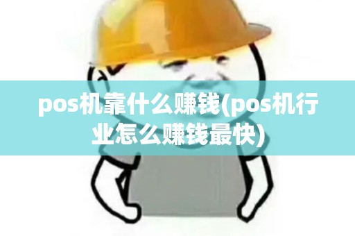 pos机靠什么赚钱(pos机行业怎么赚钱最快)