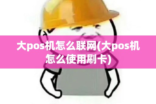 大pos机怎么联网(大pos机怎么使用刷卡)