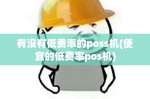 有没有低费率的poss机(便宜的低费率pos机)