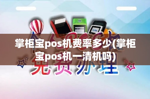 掌柜宝pos机费率多少(掌柜宝pos机一清机吗)