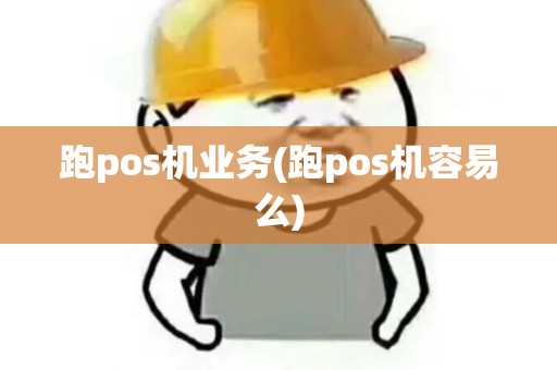 跑pos机业务(跑pos机容易么)