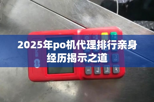 2025年po机代理排行亲身经历揭示之道