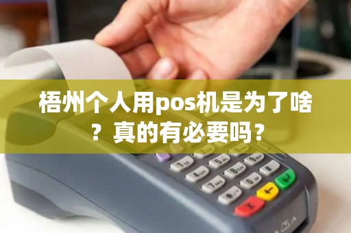梧州个人用pos机是为了啥？真的有必要吗？