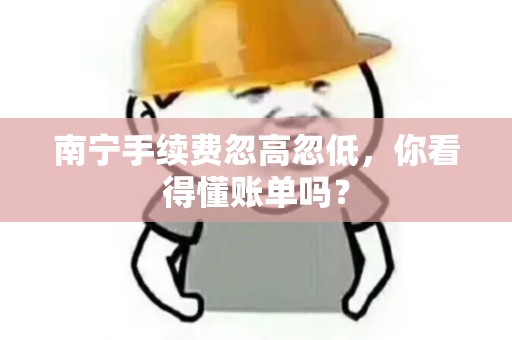 南宁手续费忽高忽低，你看得懂账单吗？