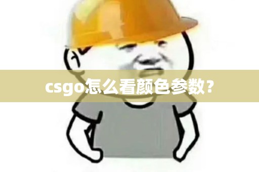 csgo怎么看颜色参数？