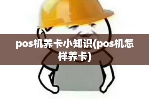 pos机养卡小知识(pos机怎样养卡)