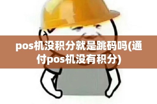 pos机没积分就是跳码吗(通付pos机没有积分)