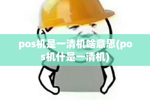 pos机是一清机啥意思(pos机什是一清机)
