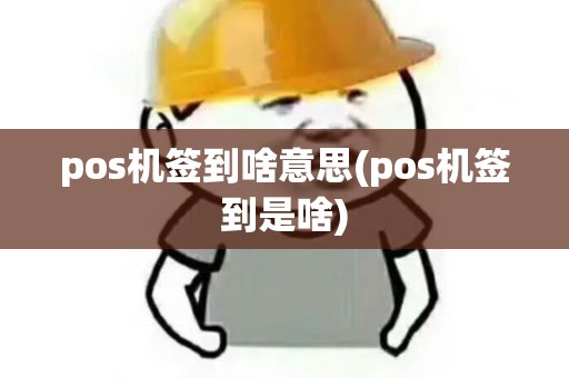 pos机签到啥意思(pos机签到是啥)