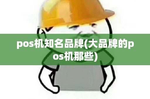 pos机知名品牌(大品牌的pos机那些)