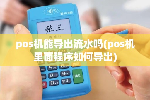 pos机能导出流水吗(pos机里面程序如何导出)
