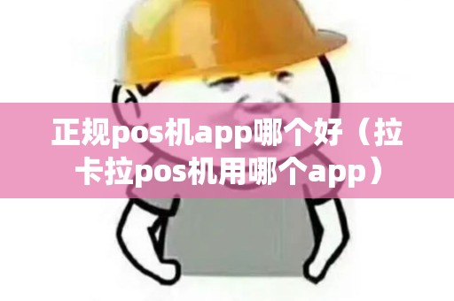 正规pos机app哪个好（拉卡拉pos机用哪个app）