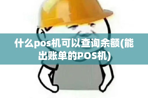 什么pos机可以查询余额(能出账单的POS机)